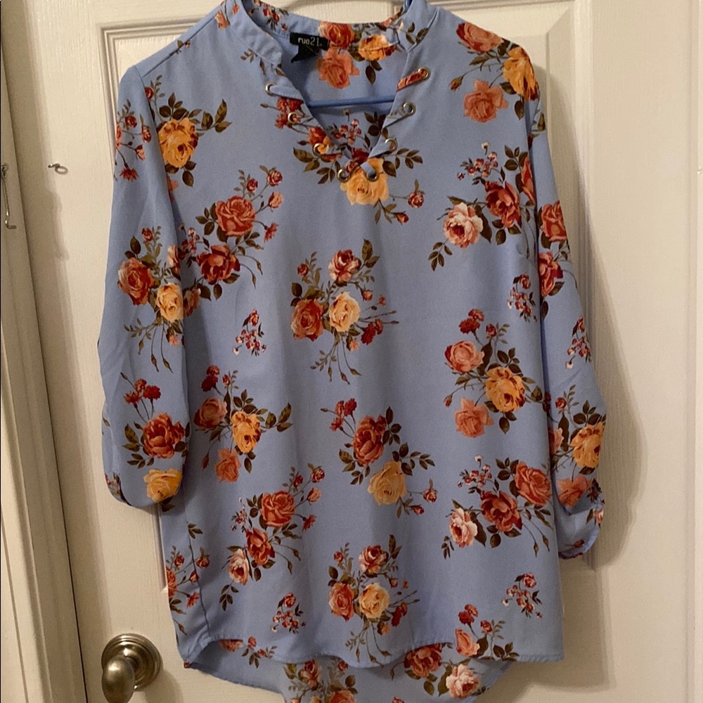 Floral Blue Women's Top